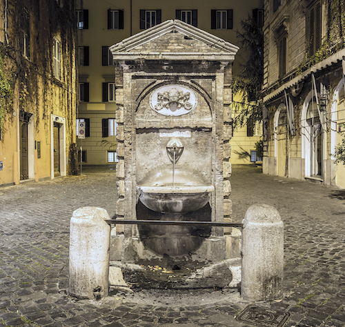 Fountain in Borgo Pio outside Vatican City