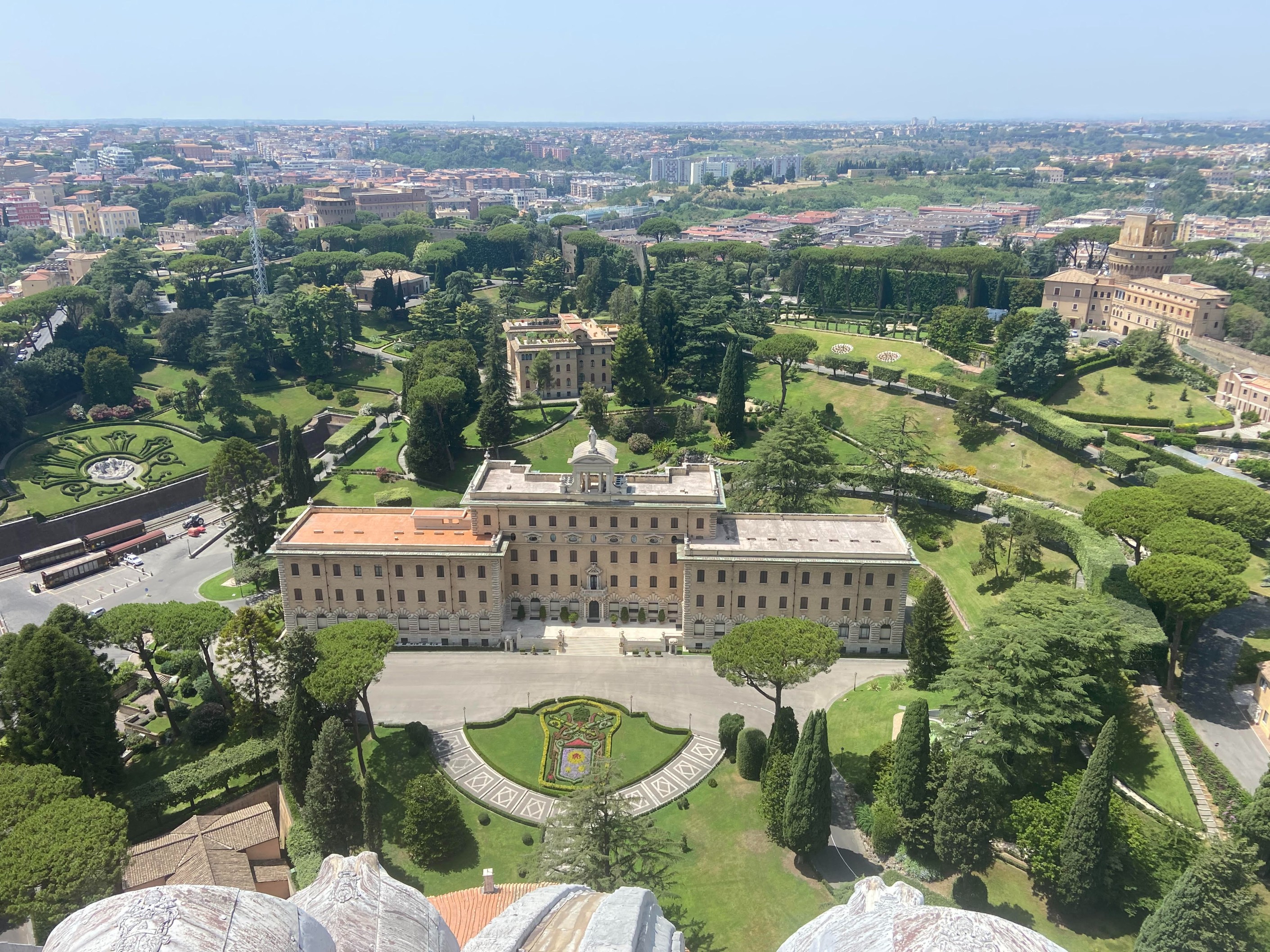 A view of the Vatican Gardens from St. Peter's dome